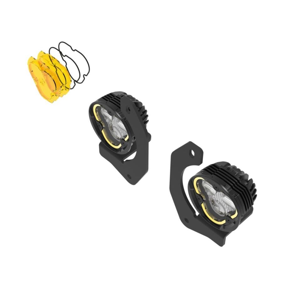KC HiLiTES FLEX ERA 3 Dual Mode SAE Fog LED Light Pods - Jeep JK/JL/JT Steel Bumpers