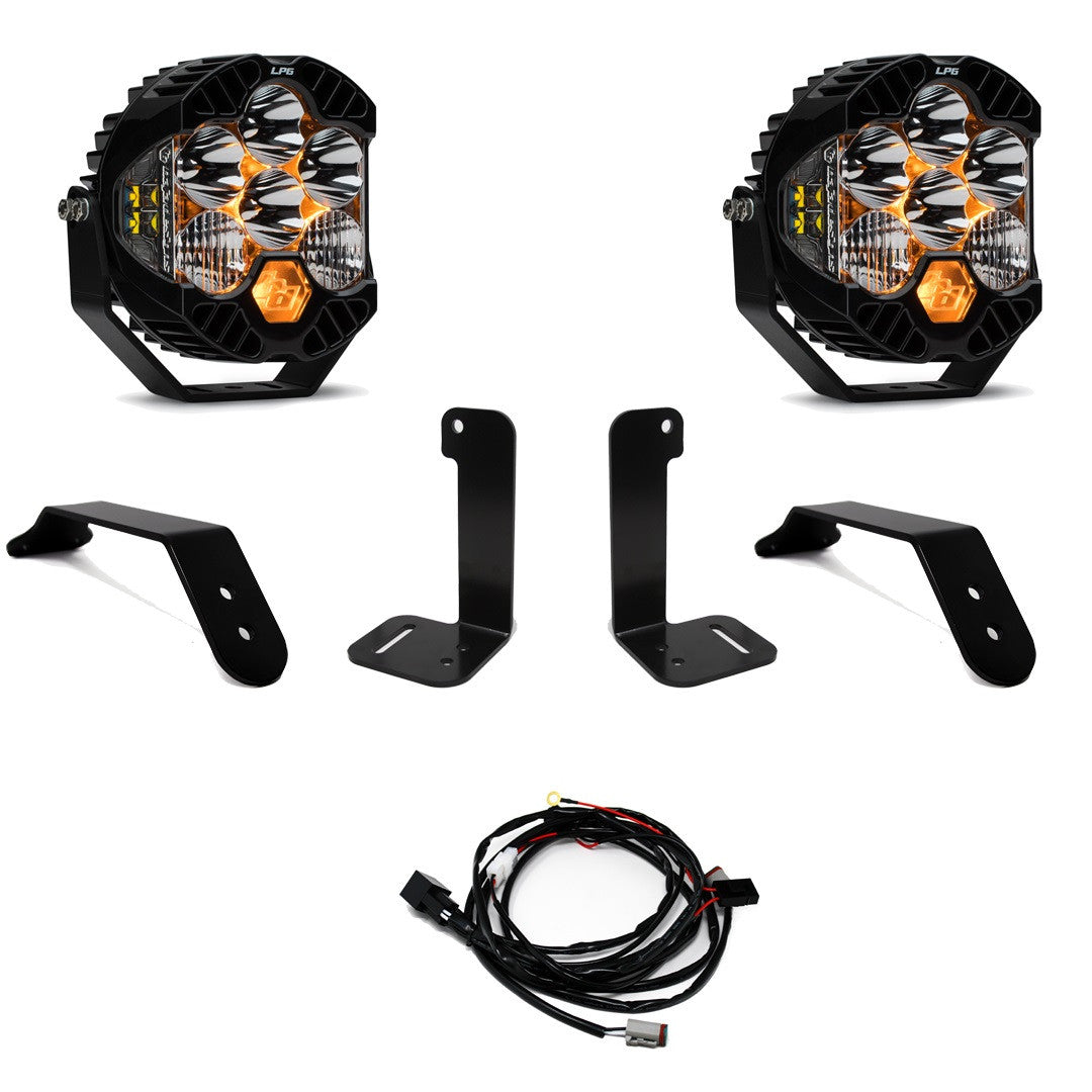 Baja Designs Dual LP6 Auxiliary Light Kit - Jeep Gladiator 2020-2026, Wrangler JL 2018-2026