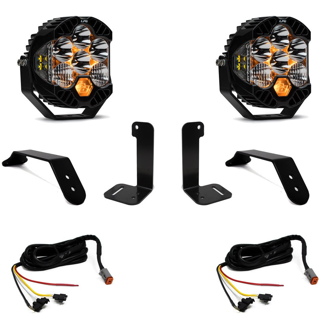 Baja Designs Dual LP6 Auxiliary Light Kit - Jeep Gladiator 2020-2026, Wrangler JL 2018-2026