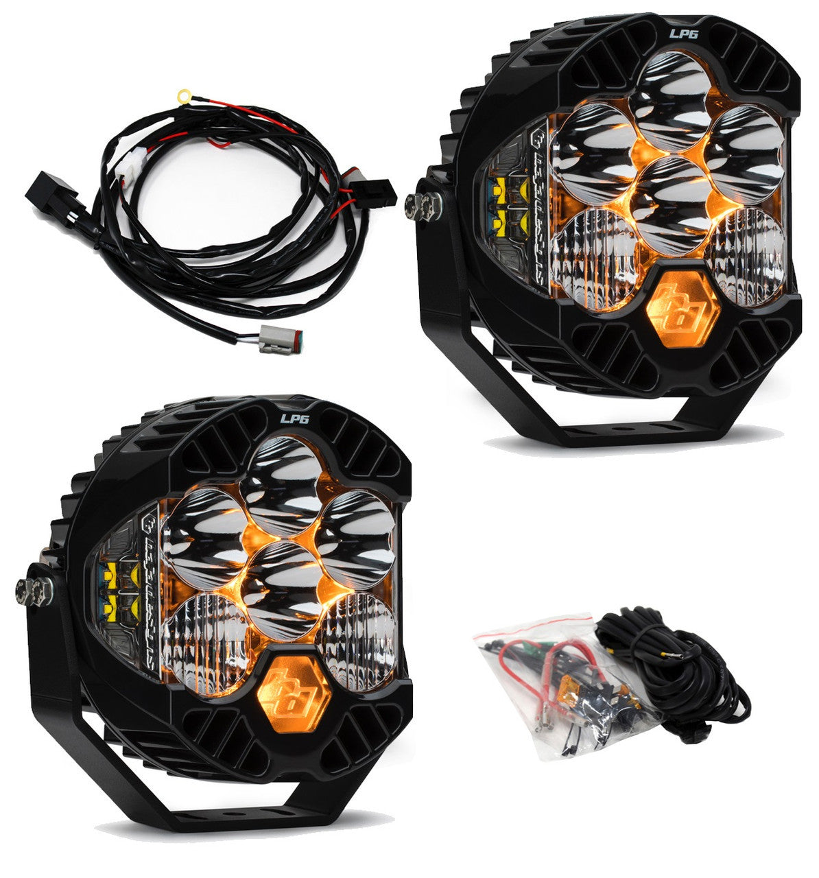 Baja Designs LP6 Rubicon Steel Bumper LED Light Kit - Jeep Gladiator 2020-2026, Wrangler JL 2018-2026