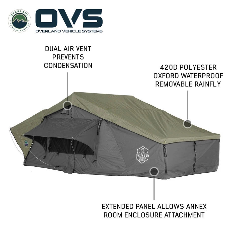 OVS HD Nomadic 2 Extended Soft-Shell Rooftop Tent – 2 Person