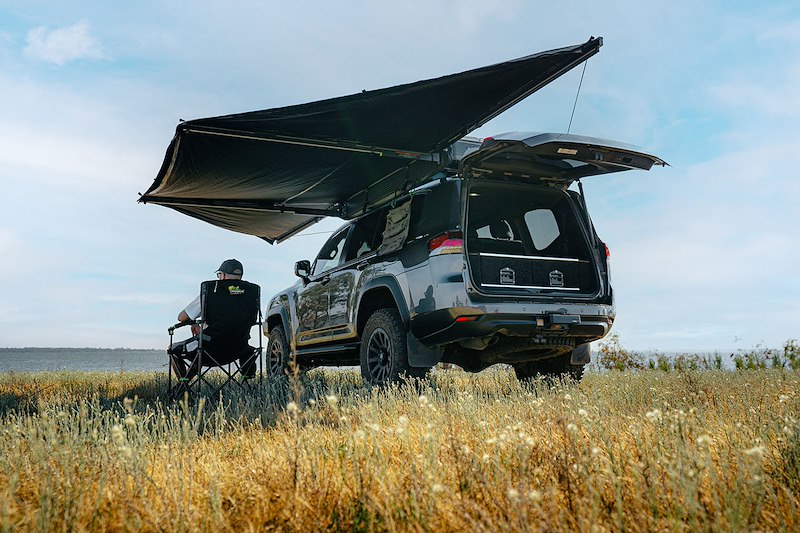 Ironman 4x4 DeltaWing 270 Freestanding Awning with LED Lighting - 7.5 ft. - Gray