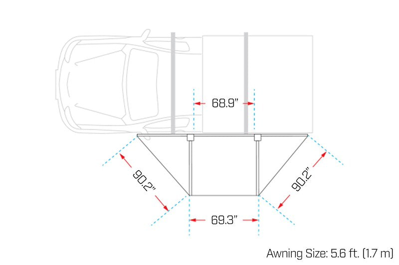 Ironman 4x4 DeltaWing 270 Freestanding Awning with LED Lighting - 7.5 ft. - Gray
