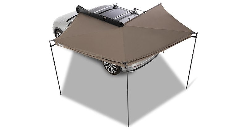 Rhino-Rack Batwing Compact Awning - Left Side Mount - 79 in. x 79 in. - Gray