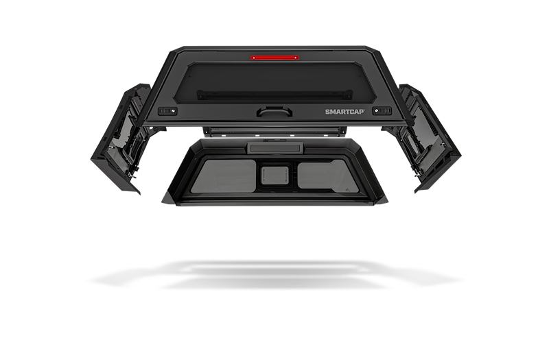 SmartCap EVOa Adventure Stainless Steel Truck Cap for Ford F-150 5.5' Bed (2015-2020) – Matte Black – EVO313-MB