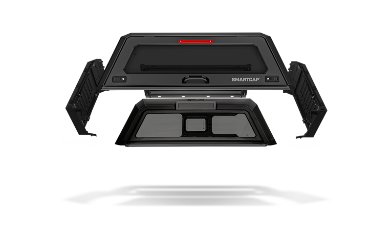 SmartCap EVOa Adventure Truck Cap - Black Matte Stainless Steel - Toyota Tacoma (2016-2023) 5 ft Bed