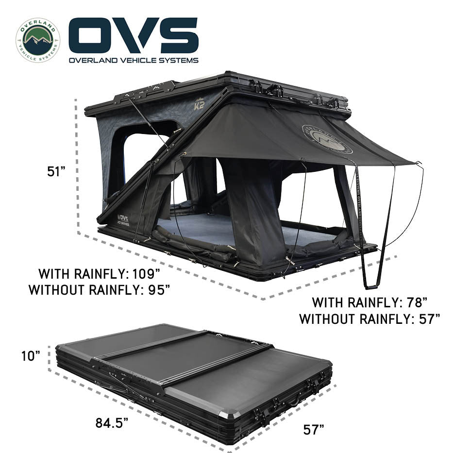 OVS XD K2 Dual-Action Aluminum Clamshell Rooftop Tent – 2 Person